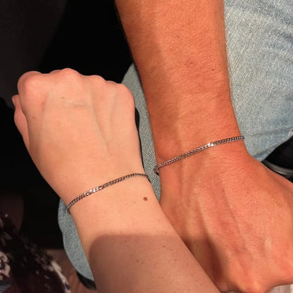 Locked Unisex Permanent Couples Bracelets with SpecialClasp -Perfect Date Night Gift for Anniversary and Birthday